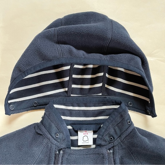 Polarn O. Pyret Eco Wind Fleece Bunting: Size 4-6M (68 cm): Navy - Picture 4 of 9